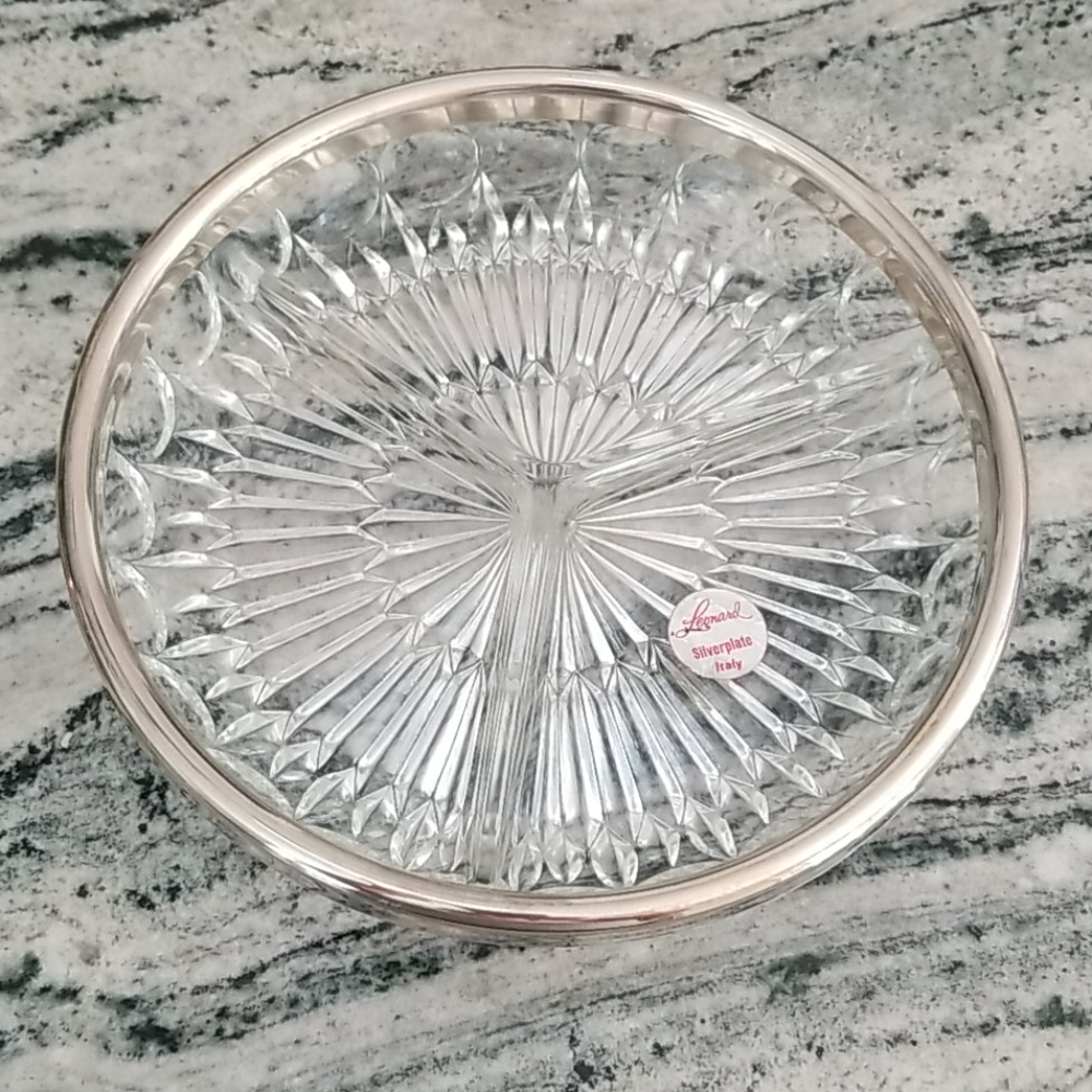 Leonard Silverplate Italy, Vintage Relish Dish
